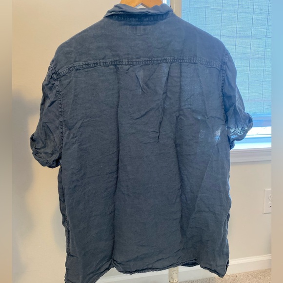 Dusty blue lucky button down tshirt - Picture 3 of 4